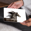 Dark Horse Running, Black and White Equine Wall Art