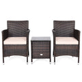 3 Pcs Outdoor Rattan Wicker Furniture Set-Beige