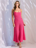 Textured Scoop Neck Midi Cami Dress