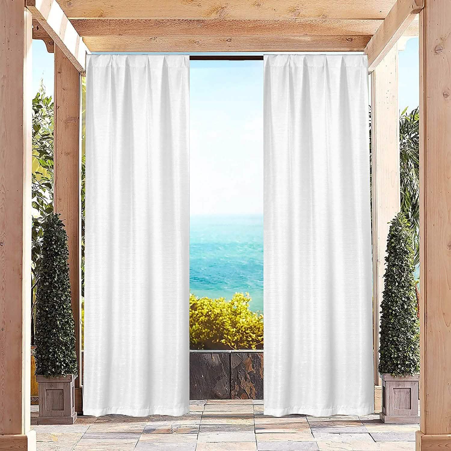 Heavy-Textured Indoor-Outdoor Blackout Curtains Pair Panel