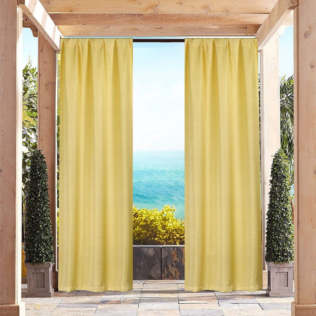 Heavy-Textured Indoor-Outdoor Blackout Curtains Pair Panel