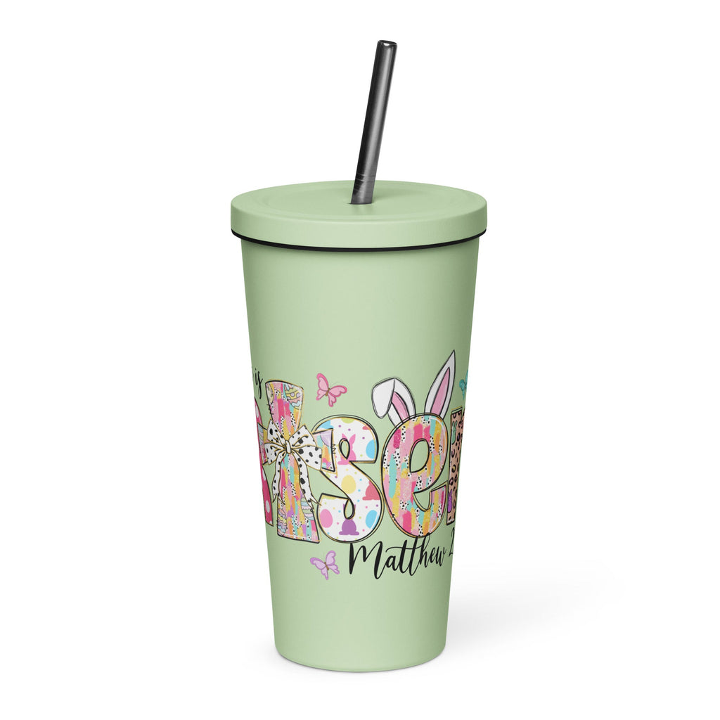 He is Risen 20oz Insulated tumbler with Straw