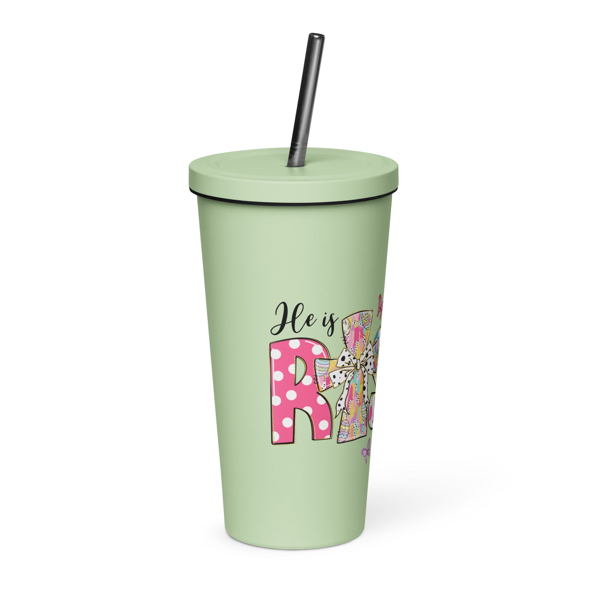 He is Risen 20oz Insulated tumbler with Straw