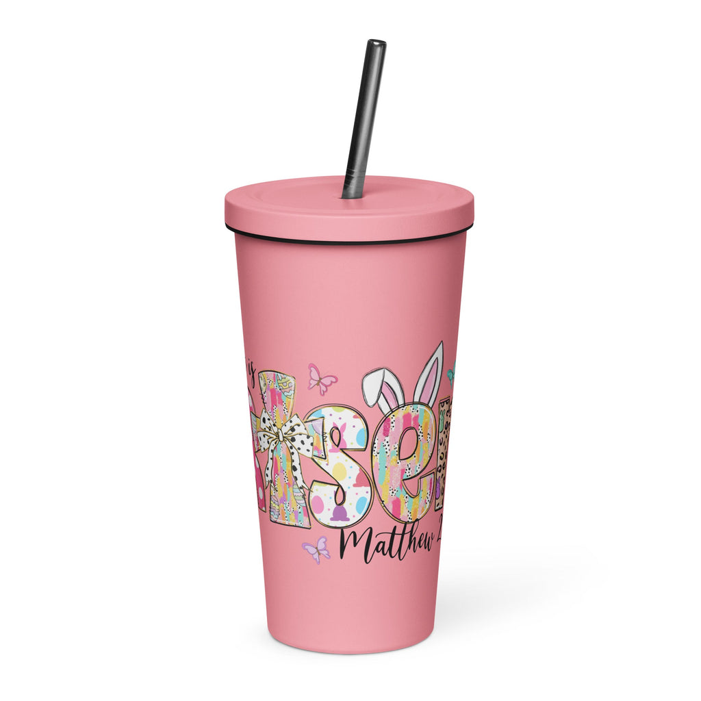 He is Risen 20oz Insulated tumbler with Straw