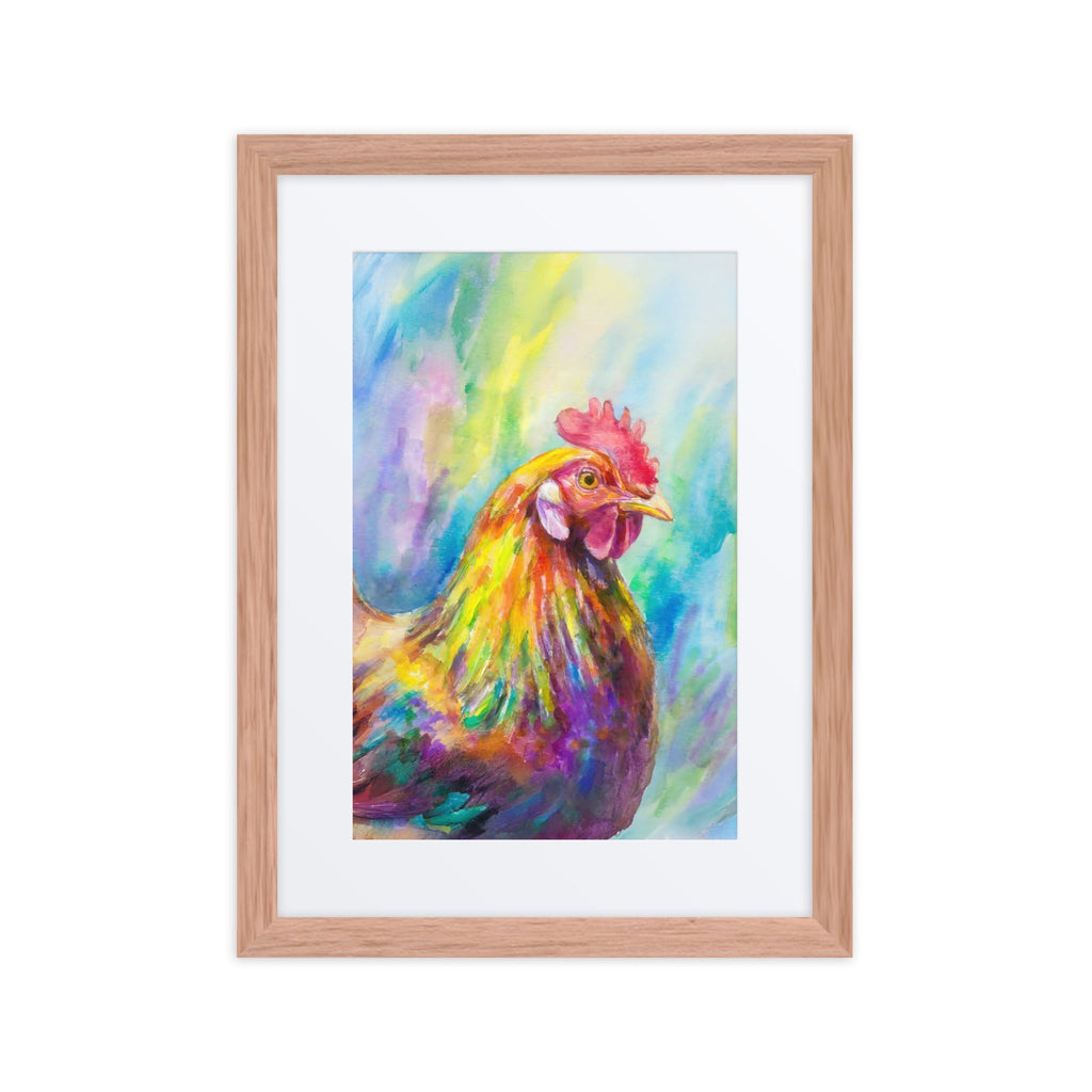 Watercolor Rooster Framed poster