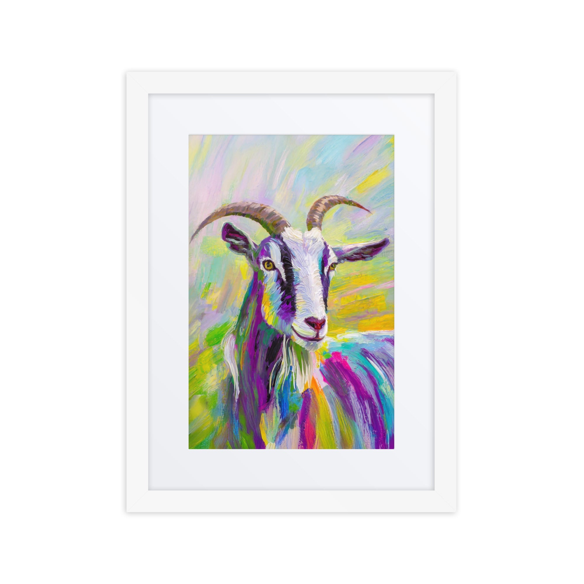 Colorful Goat Framed Poster