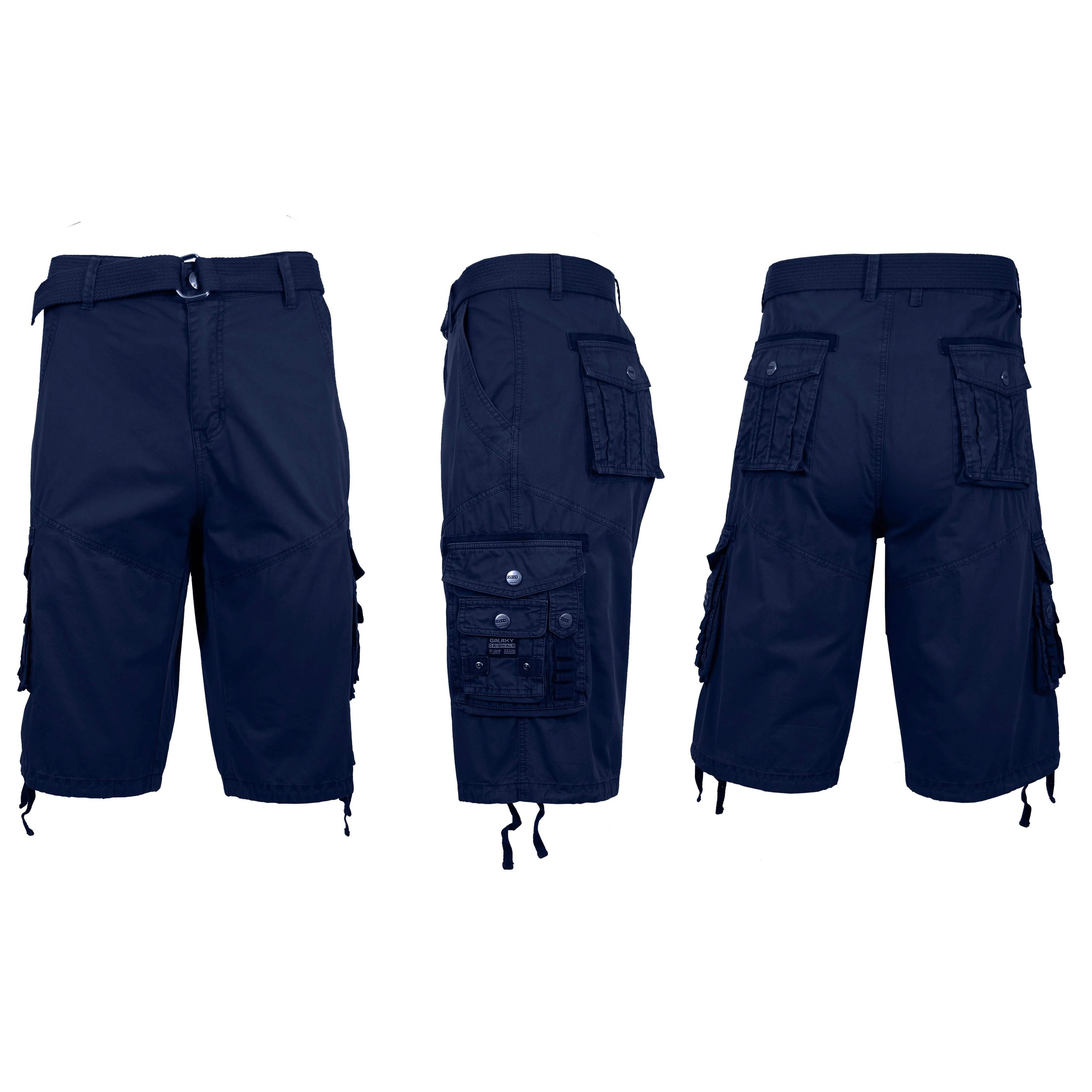 Men's Distressed Vintage Belted Cargo Utility Shorts