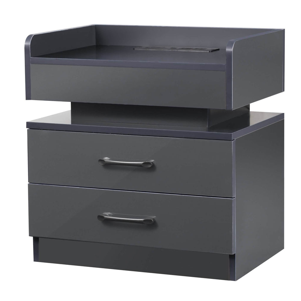 Modern Night Stand with LED Lights and Charging Station