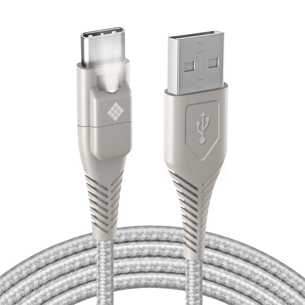 Polaroid 5 Ft USB Type-C Nylon Braided Charger Cable with LED Light