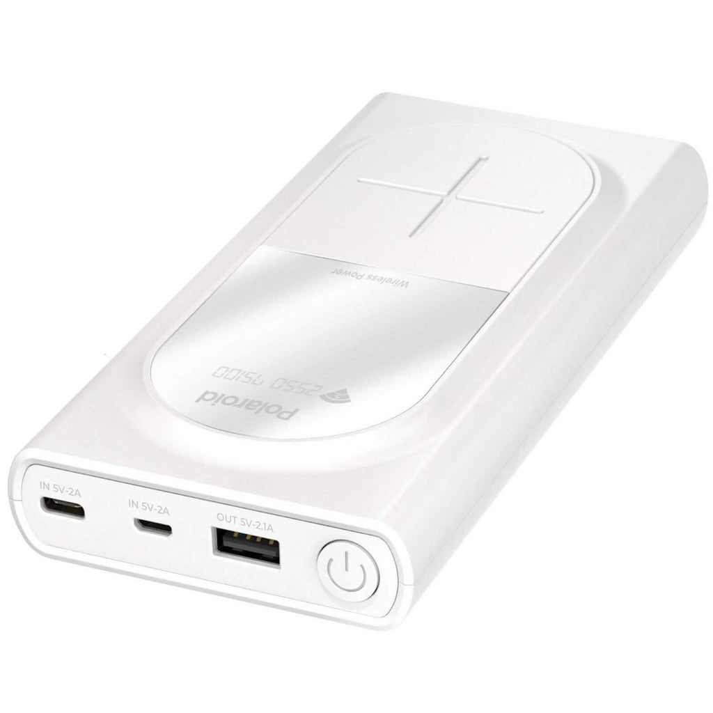 Polaroid Portable Wireless Power Bank - 10000mAh, USB Charging, Digital Display