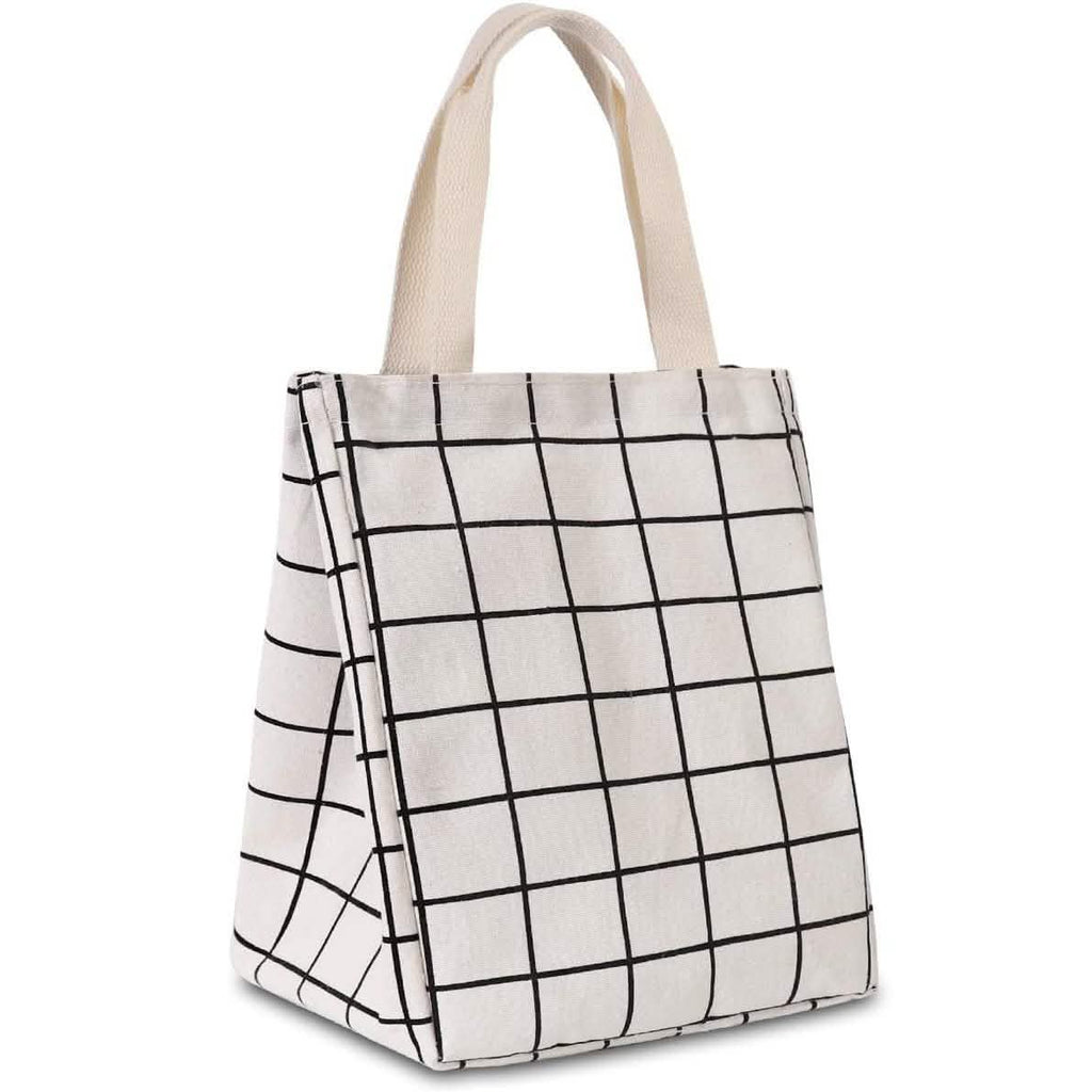 Reusable Lunch Bag Insulated Lunch Box Canvas Fabric with Aluminum Foil