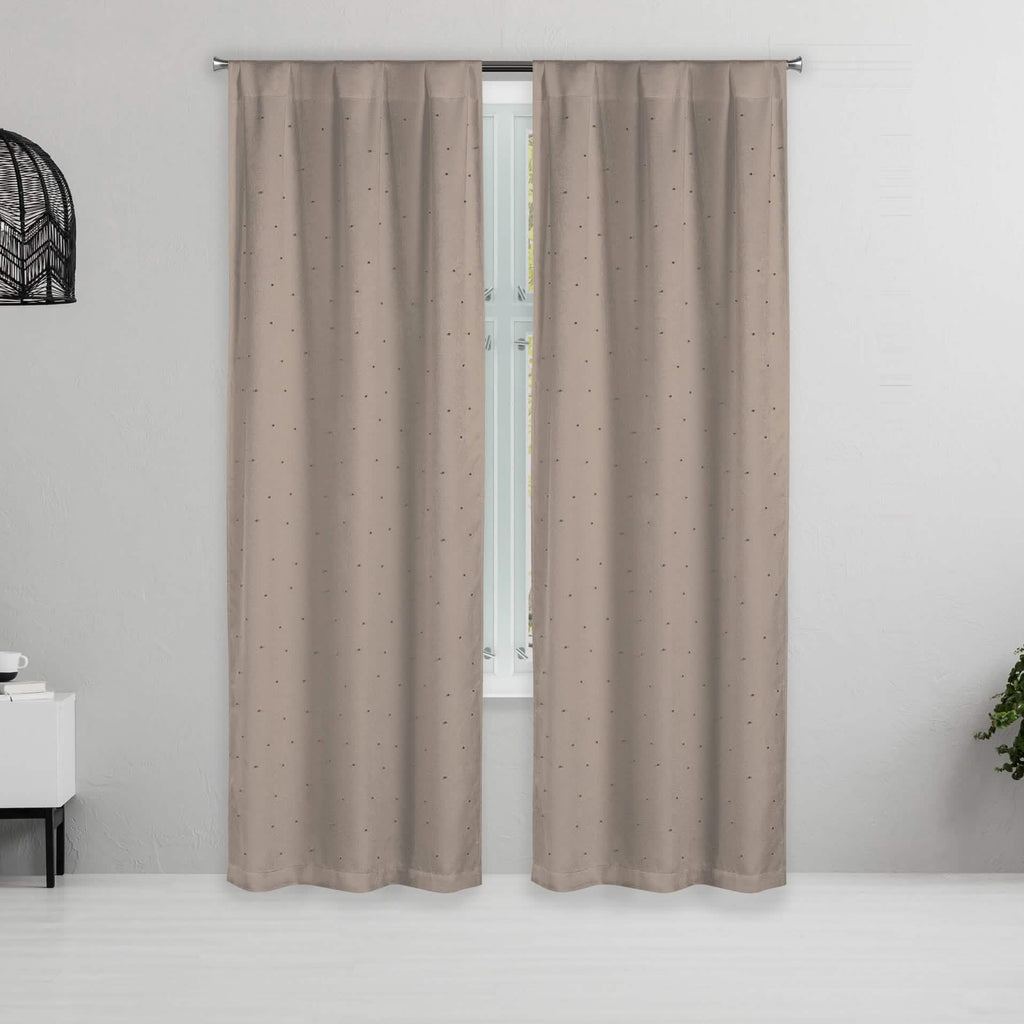 Set of 2: Pearl Detailing Design Blackout Window Curtain Pair Panel