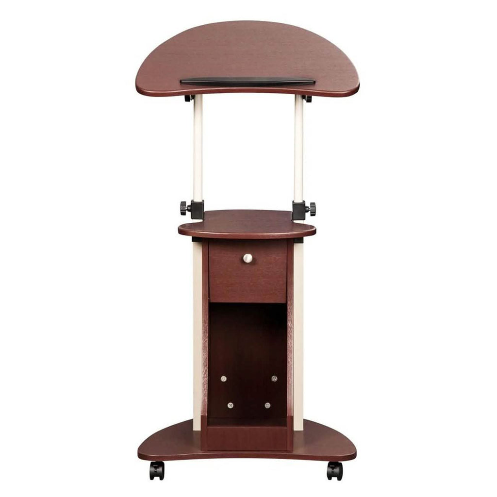 Sit-to-Stand Rolling Adjustable Laptop Cart with Storage