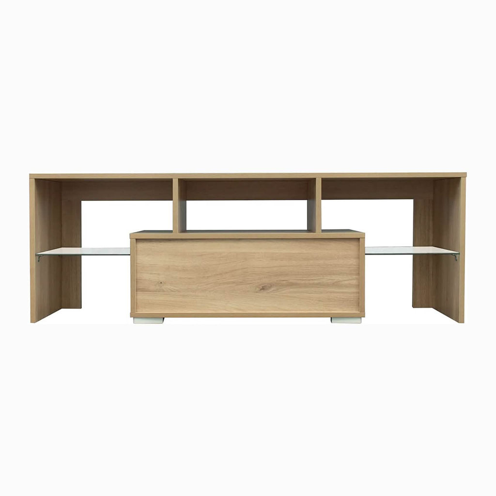 TV Stand with LED Lights Open Shelf Console Storage Table
