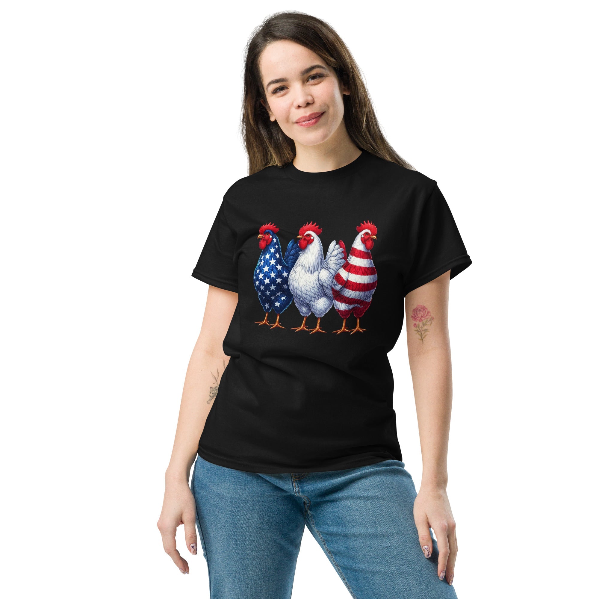 Patriotic Chickens Unisex T-Shirt