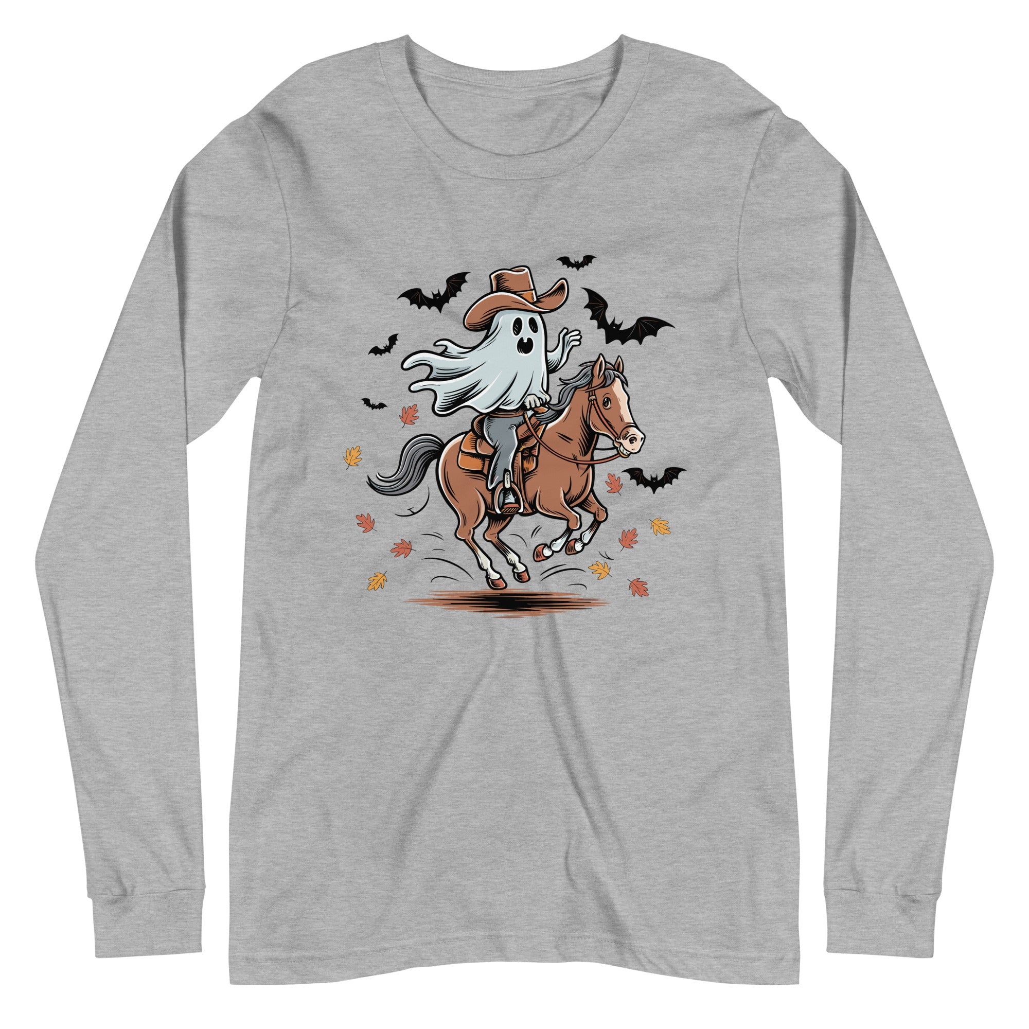Cowboy Ghost Halloween Unisex Long Sleeve Tee