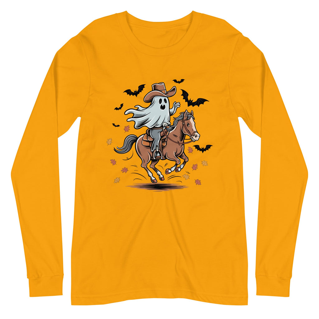 Cowboy Ghost Halloween Unisex Long Sleeve Tee