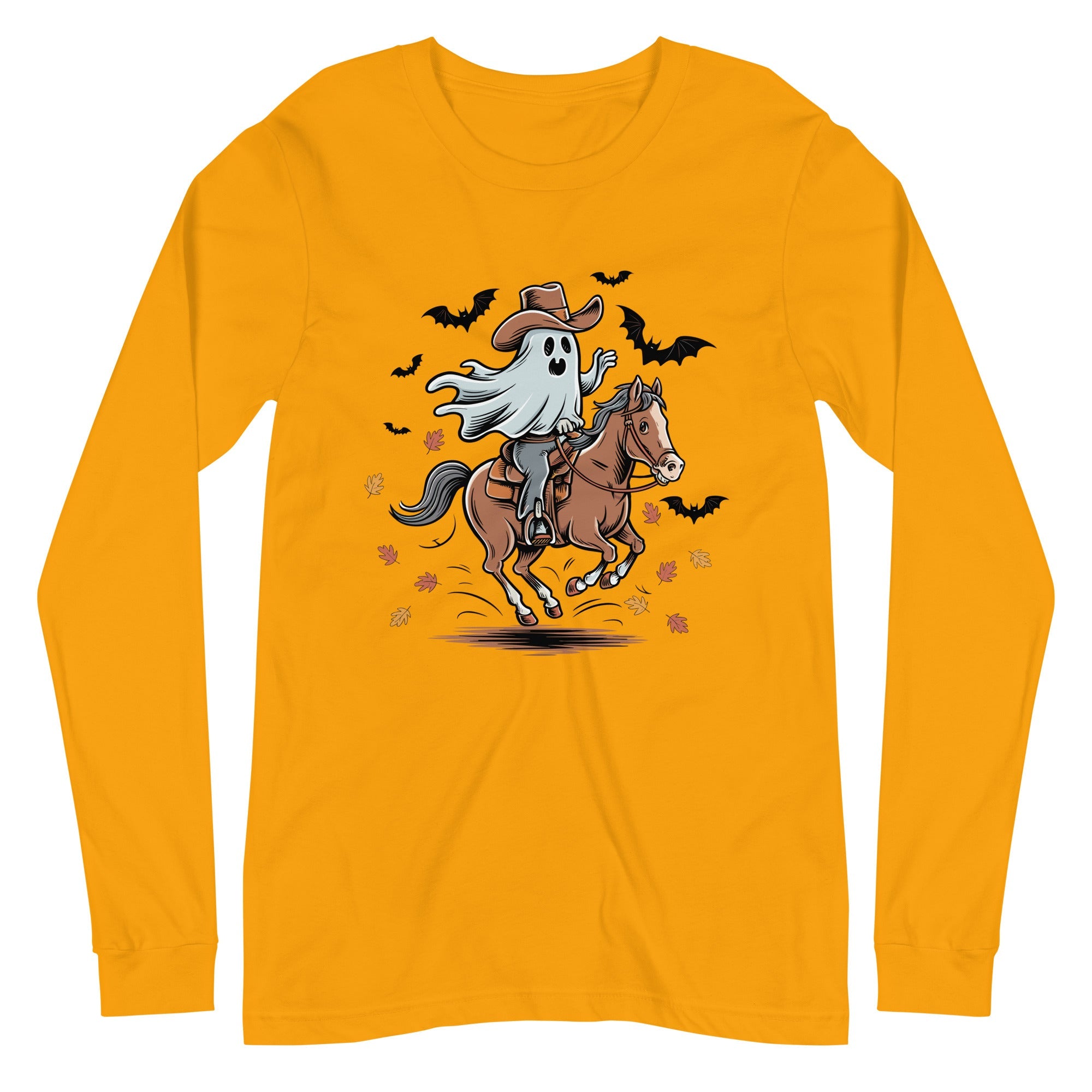 Cowboy Ghost Halloween Unisex Long Sleeve Tee