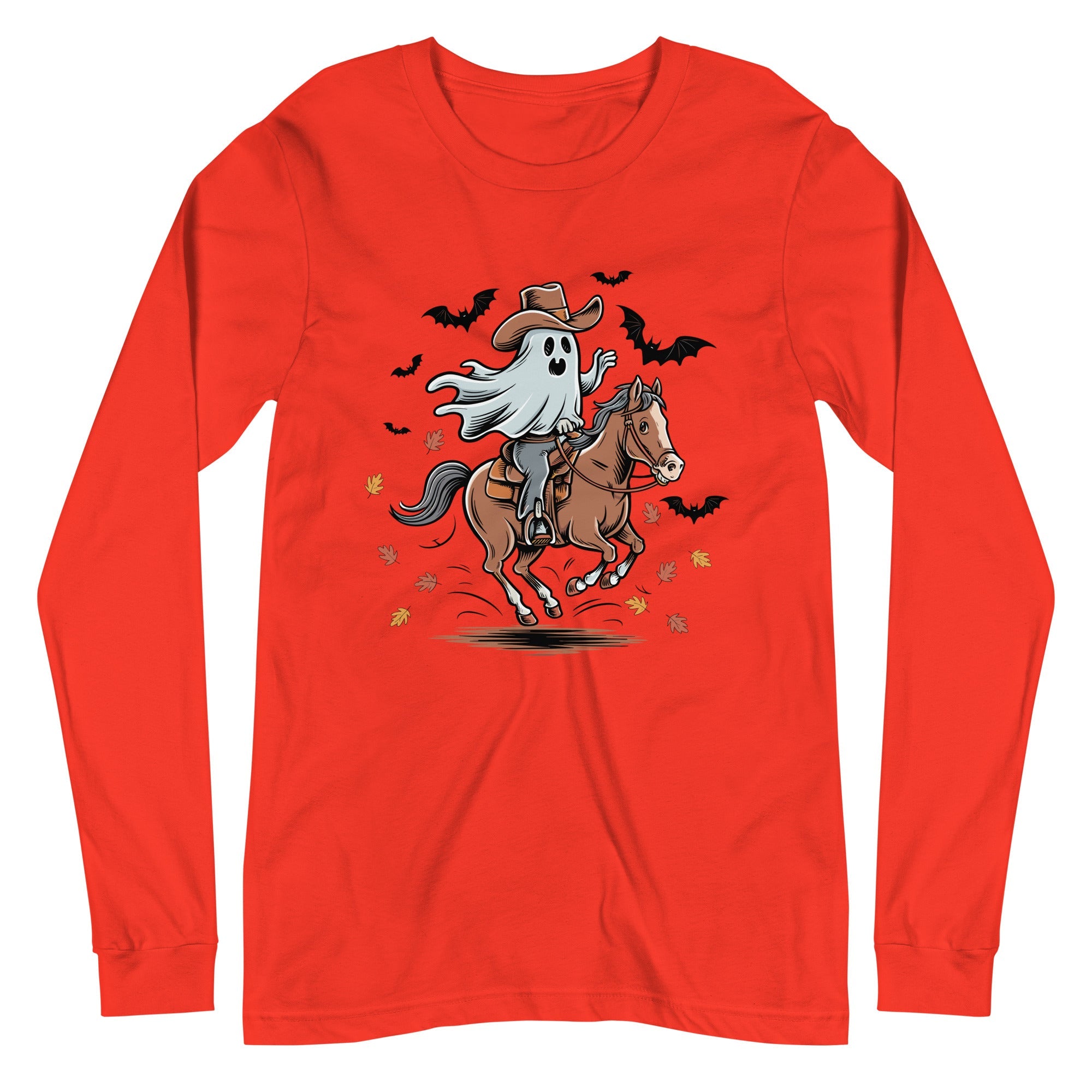 Cowboy Ghost Halloween Unisex Long Sleeve Tee