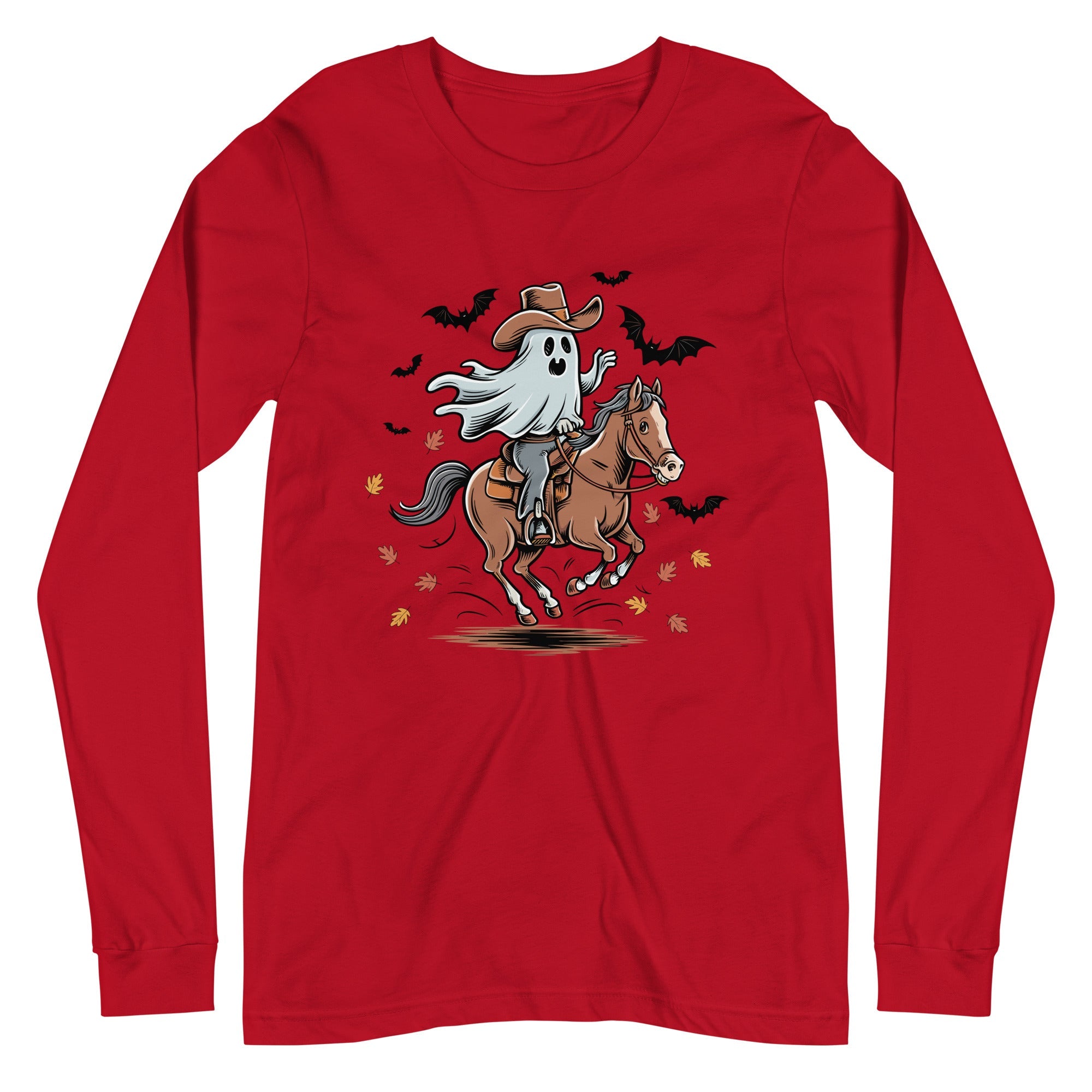 Cowboy Ghost Halloween Unisex Long Sleeve Tee