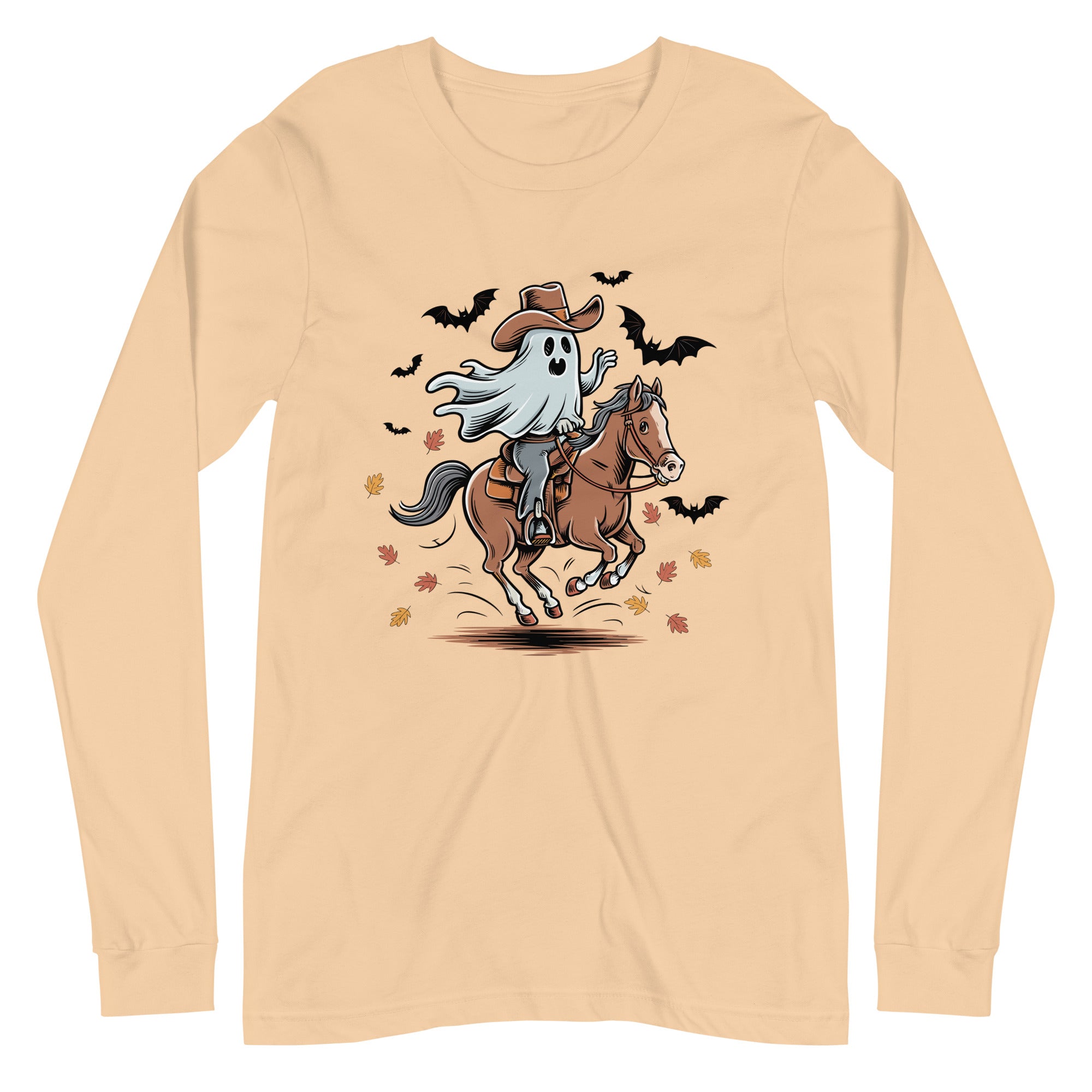 Cowboy Ghost Halloween Unisex Long Sleeve Tee