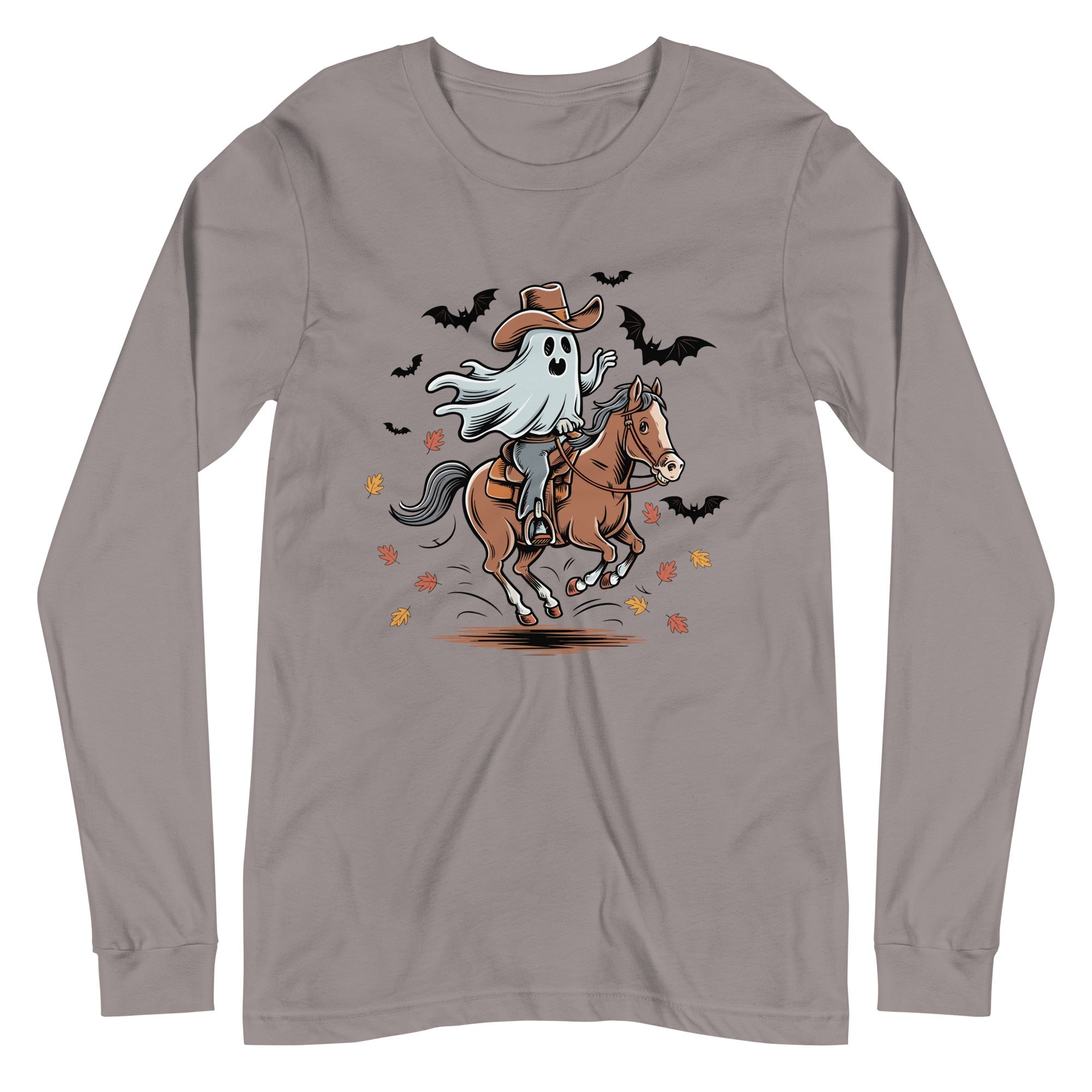 Cowboy Ghost Halloween Unisex Long Sleeve Tee