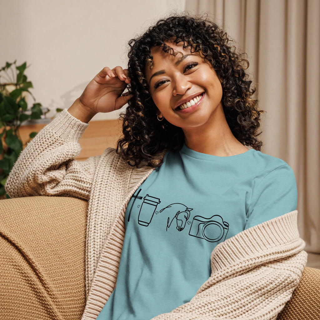 God, Coffee, Horses, Photography | Bella + Canvas Women's Relaxed T-Shirt