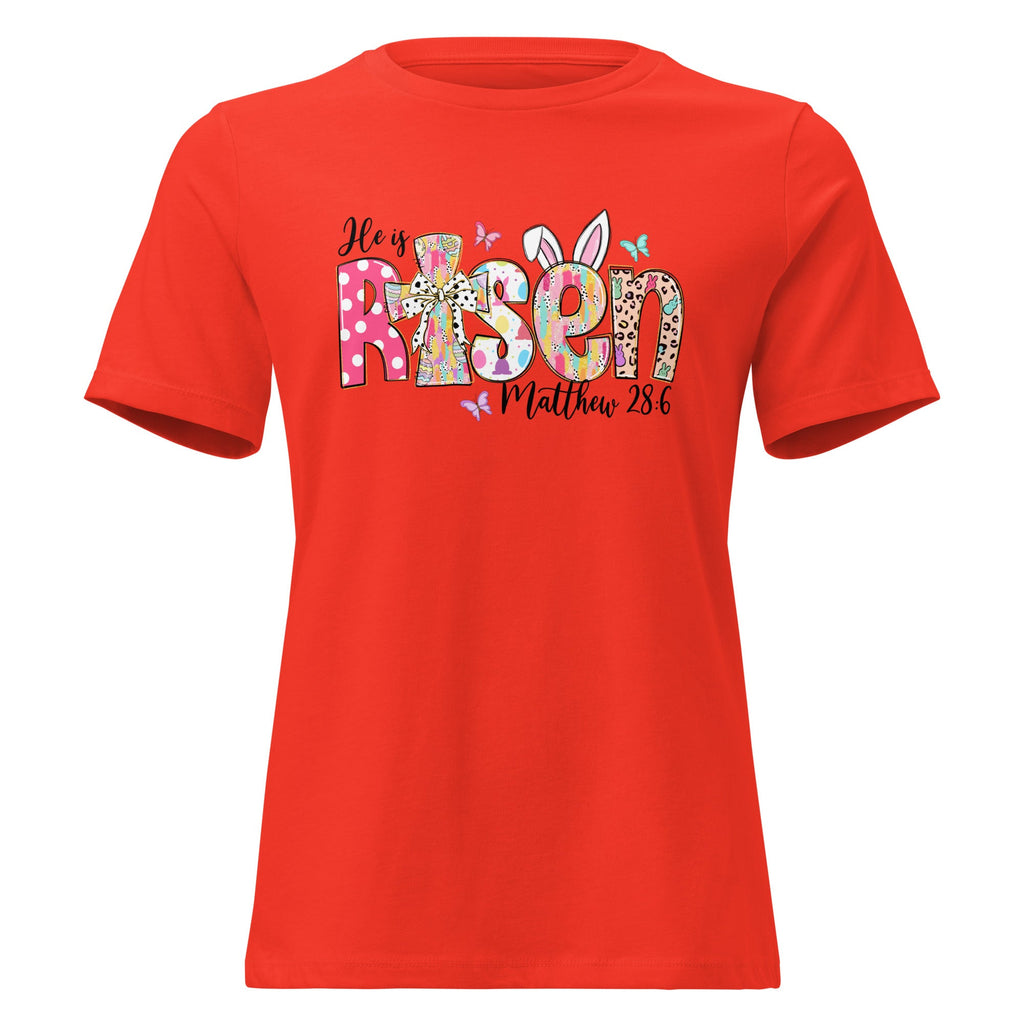 He Is Risen Women's Easter Relaxed T-Shirt