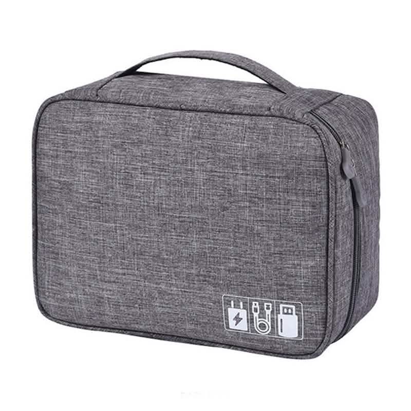 Zippered Cable Compartment Bag for Electronics Storage
